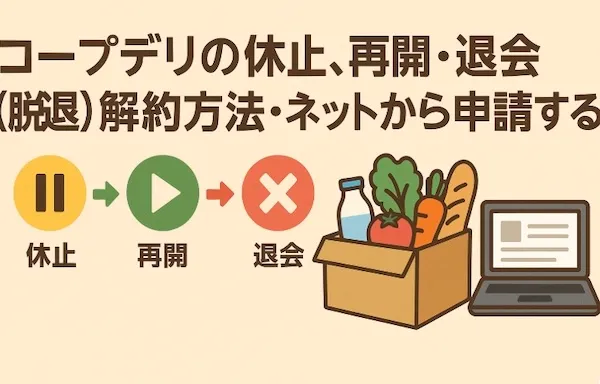 コープデリの休止、再開・退会(脱退)解約方法・ネットから申請する
