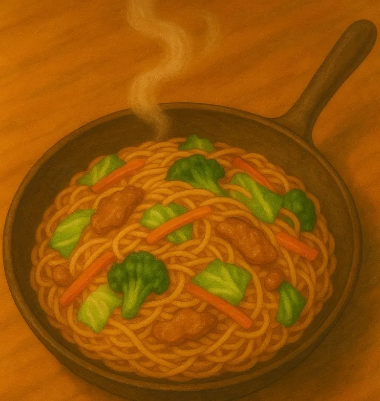フライパンで簡単焼きビーフン