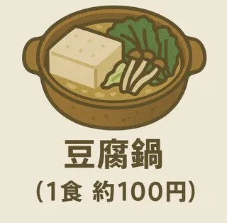豆腐鍋（1食 約100円）