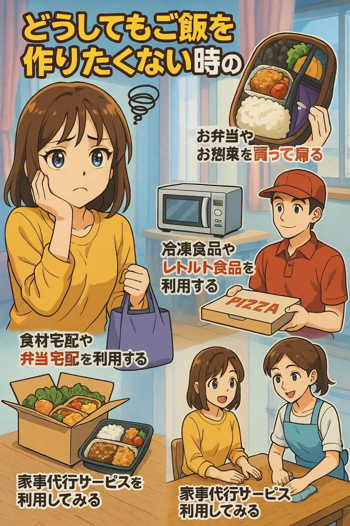 どうしてもご飯を作りたくない時のおすすめ対処法